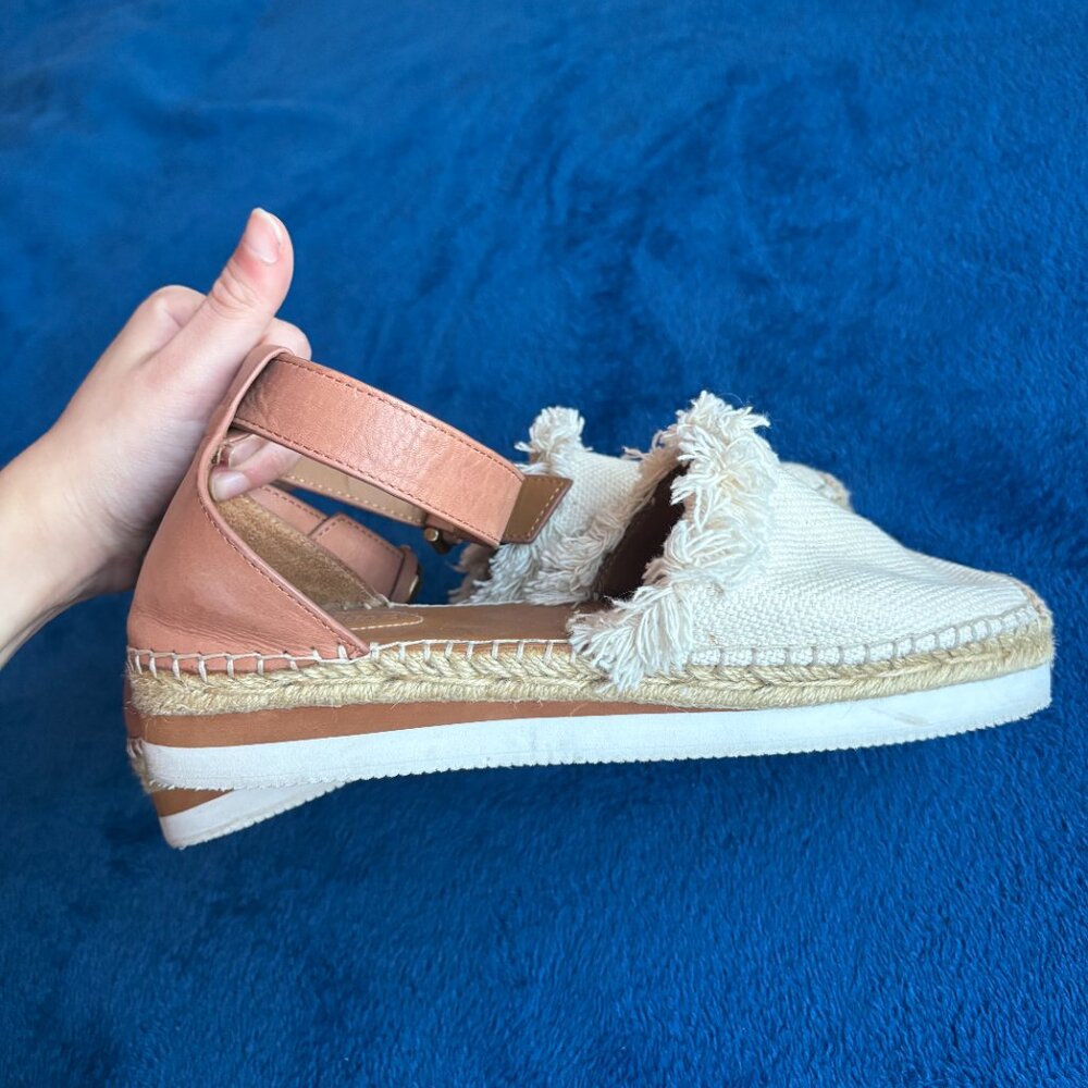 See by Chloé Glyn Leather & Canvas Sandals | US Size 10 / 41 - Picture 5 of 7